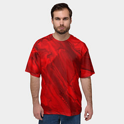 Футболка оверсайз мужская Красный камень абстракция, цвет: 3D-принт — фото 2