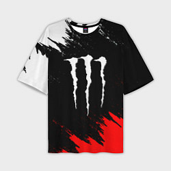 Футболка оверсайз мужская Monster energy текстура краски, цвет: 3D-принт