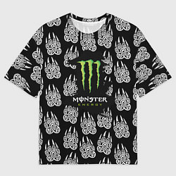 Футболка оверсайз мужская Monster energy медвежьи лапы, цвет: 3D-принт