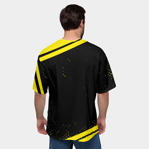 Мужская футболка оверсайз Borussia полосы / 3D-принт – фото 4