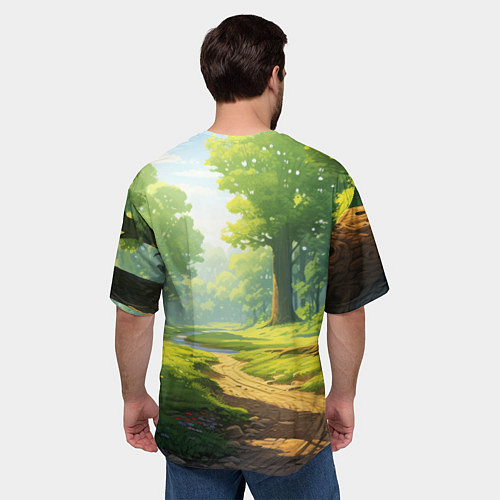 Мужская футболка оверсайз Fabulous forest / 3D-принт – фото 4