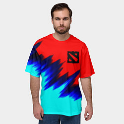 Футболка оверсайз мужская Dota краски, цвет: 3D-принт — фото 2