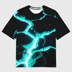 Футболка оверсайз мужская Color light blue black, цвет: 3D-принт
