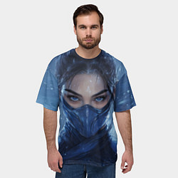 Футболка оверсайз мужская Боец Китана Мортал комбат, цвет: 3D-принт — фото 2