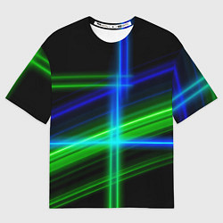 Мужская футболка оверсайз Color blue black green