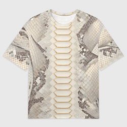 Мужская футболка оверсайз Светлая кожа змеи