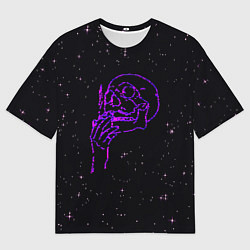 Мужская футболка оверсайз Череп в космосе