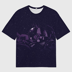 Мужская футболка оверсайз Космонавт в пучине