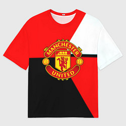 Футболка оверсайз мужская Манчестер юнайтед геометрия линии, цвет: 3D-принт