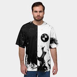 Футболка оверсайз мужская BMW black fire, цвет: 3D-принт — фото 2