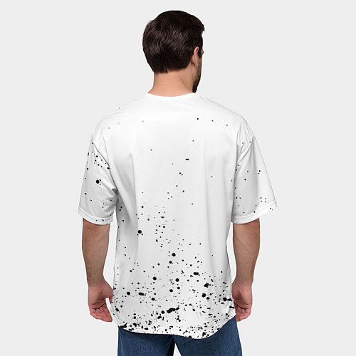 Мужская футболка оверсайз Ведьмак брызги красок / 3D-принт – фото 4