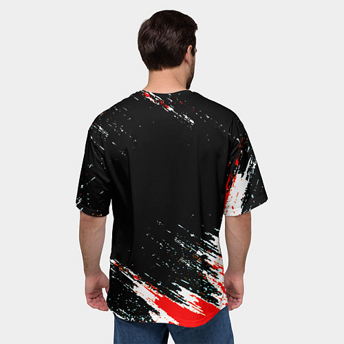 Мужская футболка оверсайз Манчестер краски штрихи / 3D-принт – фото 4