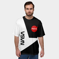 Футболка оверсайз мужская Nasa текстура геометрия, цвет: 3D-принт — фото 2