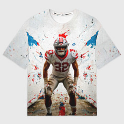 Мужская футболка оверсайз Квотербек на белом