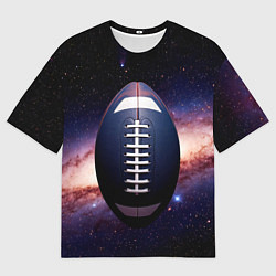 Футболка оверсайз мужская Мяч для регби в космосе, цвет: 3D-принт