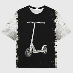 Футболка оверсайз мужская Самокат на черно-белом, цвет: 3D-принт