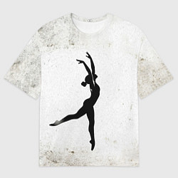 Мужская футболка оверсайз Спортивная гимнастика на белом