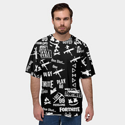 Футболка оверсайз мужская Черно белые логотипы игр, цвет: 3D-принт — фото 2