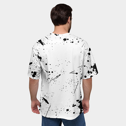 Мужская футболка оверсайз Monster energy брызги красок / 3D-принт – фото 4