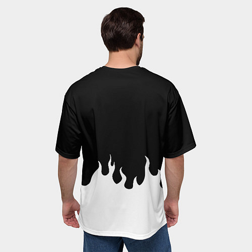 Мужская футболка оверсайз Monster energy red logo / 3D-принт – фото 4