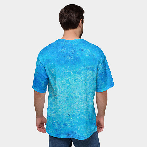 Мужская футболка оверсайз Фигуристка на синем / 3D-принт – фото 4