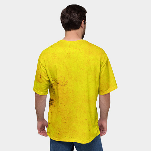 Мужская футболка оверсайз Фитоняшка на желтом / 3D-принт – фото 4