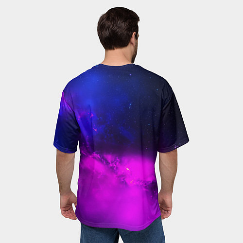 Мужская футболка оверсайз Космонавт среди облаков / 3D-принт – фото 4