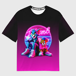 Футболка оверсайз мужская Tom and Jerry - neon glow fantasy, цвет: 3D-принт