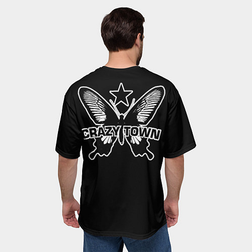 Мужская футболка оверсайз Crazy town - butterfly / 3D-принт – фото 4