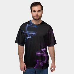 Футболка оверсайз мужская Color black blue pink, цвет: 3D-принт — фото 2
