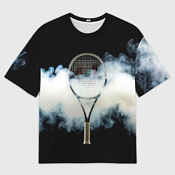 Футболка оверсайз мужская Теннисная ракетка в дыму, цвет: 3D-принт