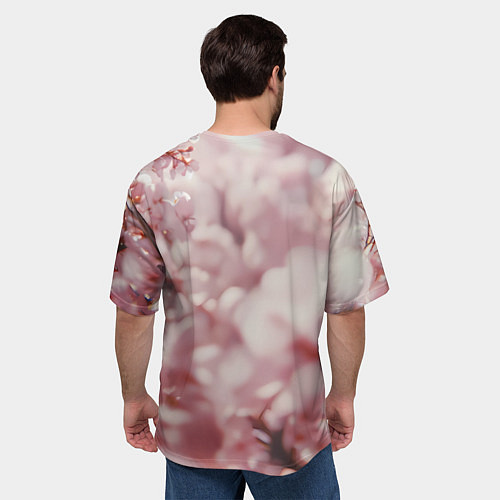 Мужская футболка оверсайз Космонавт в весенних листьях / 3D-принт – фото 4