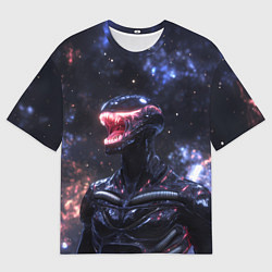 Футболка оверсайз мужская Чужой на фоне вселенной, цвет: 3D-принт