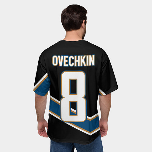 Мужская футболка оверсайз Александр Овечкин темная форма / 3D-принт – фото 4