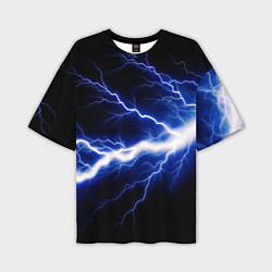 Футболка оверсайз мужская Lightning blue, цвет: 3D-принт