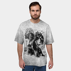 Футболка оверсайз мужская The last of us grey grunge, цвет: 3D-принт — фото 2