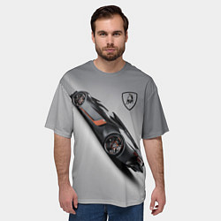 Футболка оверсайз мужская Lamborghini - racing car, цвет: 3D-принт — фото 2