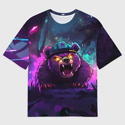 Мужская футболка оверсайз Зловещий медведь