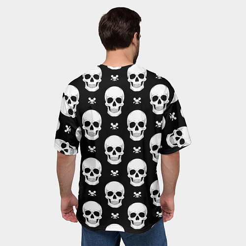 Мужская футболка оверсайз Черепной фон / 3D-принт – фото 4