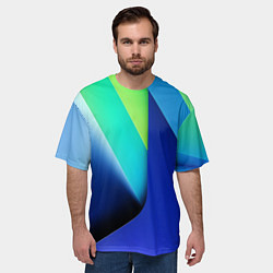 Футболка оверсайз мужская Color blue green, цвет: 3D-принт — фото 2