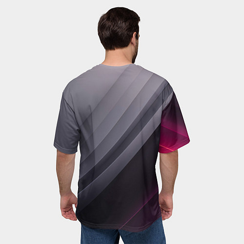 Мужская футболка оверсайз Color black grey / 3D-принт – фото 4