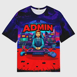 Футболка оверсайз мужская Админ на красном, цвет: 3D-принт