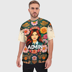 Футболка оверсайз мужская Admin в цветах, цвет: 3D-принт — фото 2