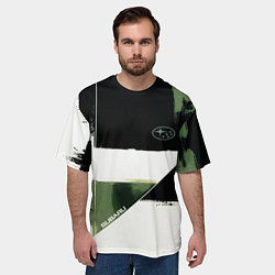 Футболка оверсайз мужская Subaru эмблема, цвет: 3D-принт — фото 2