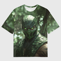 Мужская футболка оверсайз Рептилия в джунглях