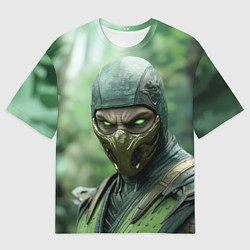 Мужская футболка оверсайз Рептилия в классической маске