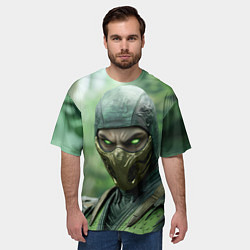 Футболка оверсайз мужская Рептилия в классической маске, цвет: 3D-принт — фото 2