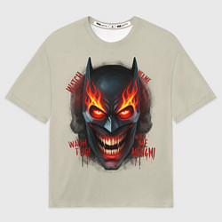 Футболка оверсайз мужская Огенный Бэтмент, цвет: 3D-принт