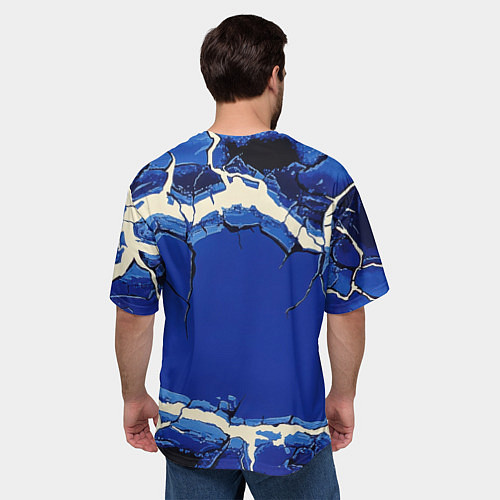 Мужская футболка оверсайз Russia blue abstract / 3D-принт – фото 4