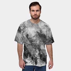 Футболка оверсайз мужская Абстракция - atomic gray, цвет: 3D-принт — фото 2